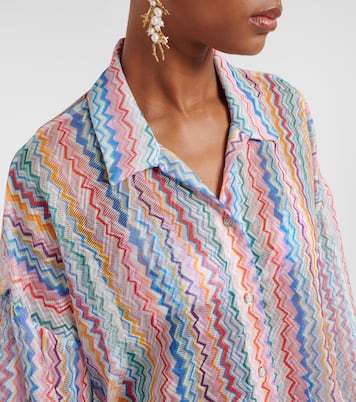 Oversize-Hemd aus Häkelstrick | Missoni