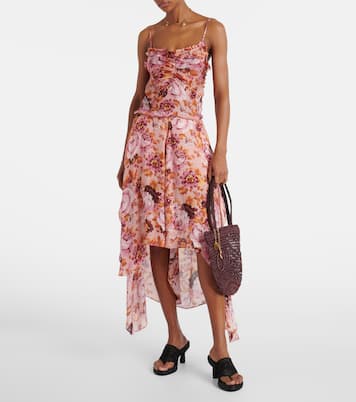 Ruched floral silk camisole | Chloé