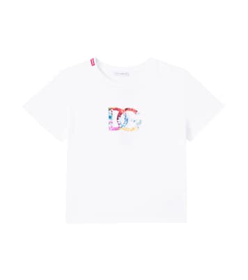 Camiseta en jersey de algodón con DG | Dolce&Gabbana Kids