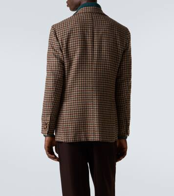 Checked wool, silk, and linen blazer | Kiton