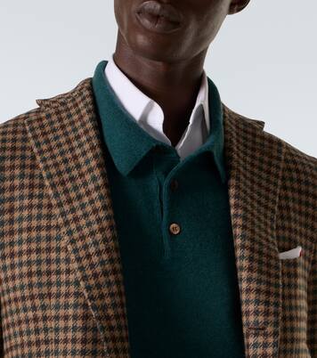Checked wool, silk, and linen blazer | Kiton