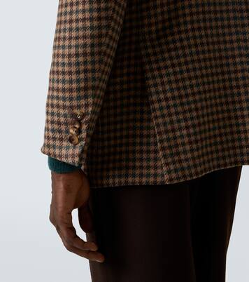 Checked wool, silk, and linen blazer | Kiton
