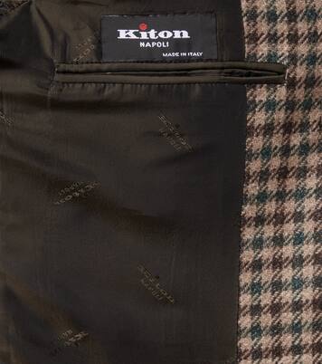 Checked wool, silk, and linen blazer | Kiton
