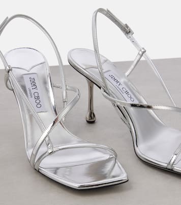 Etana 80 metallic leather sandals | Jimmy Choo