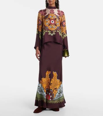 Falda larga Sleek Placée de seda | La DoubleJ