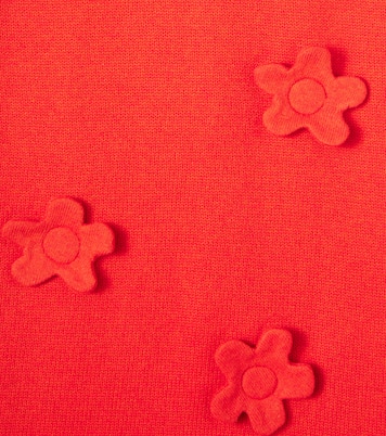 Floral-appliqué cotton and wool dress | Mini Rodini