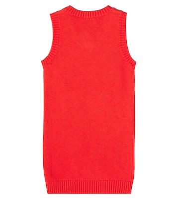 Floral-appliqué cotton and wool dress | Mini Rodini