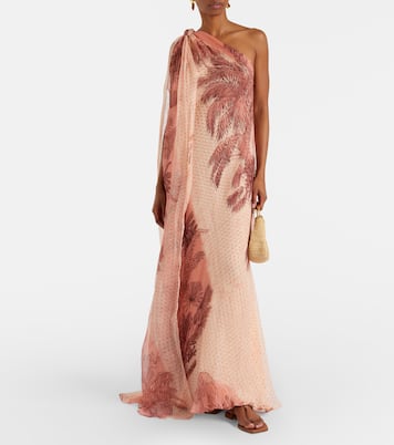 Printed silk-blend lamé gown | Johanna Ortiz