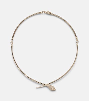 Snake 14kt gold choker with diamonds | Sydney Evan