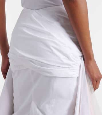 Mireio tulle-trimmed cotton poplin midi skirt | Jacquemus