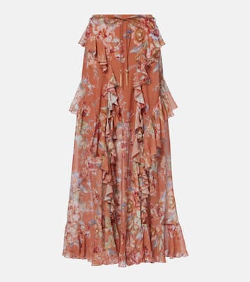 Awaken floral cotton and silk maxi skirt | Zimmermann