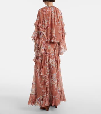 Awaken floral cotton and silk maxi skirt | Zimmermann