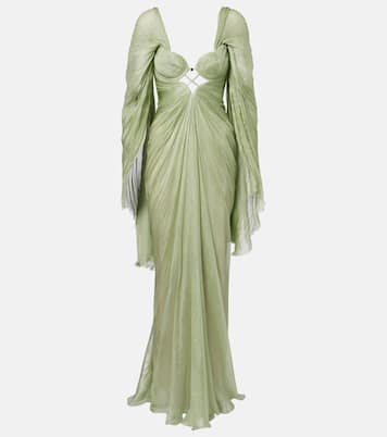Cassandra caped silk muslin gown | Maria Lucia Hohan