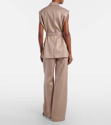 بنطلون واسع من الكتان المخلوط | Brunello Cucinelli