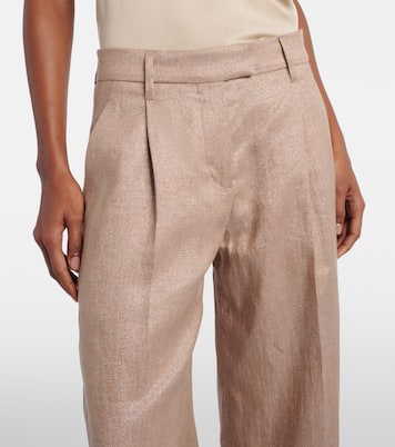 بنطلون واسع من الكتان المخلوط | Brunello Cucinelli
