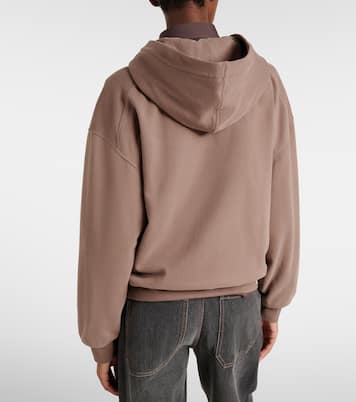 Felpa con cappuccio in jersey di cotone con zip | Brunello Cucinelli