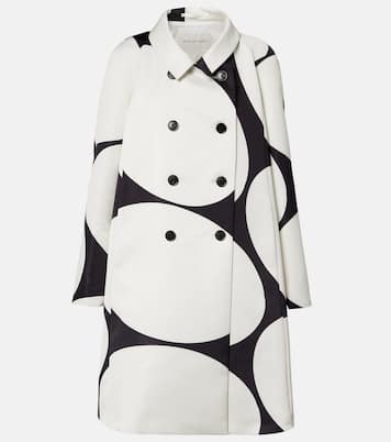 Polka-dot double-breasted satin coat | Dries Van Noten