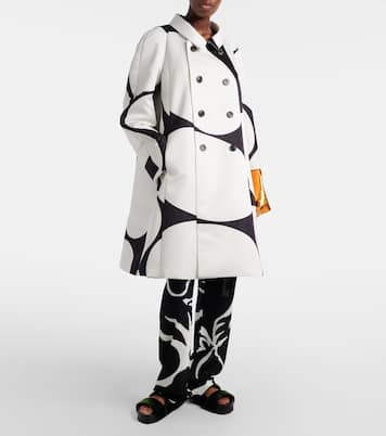 Polka-dot double-breasted satin coat | Dries Van Noten