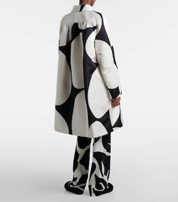 Polka-dot double-breasted satin coat | Dries Van Noten