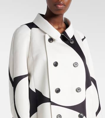 Polka-dot double-breasted satin coat | Dries Van Noten