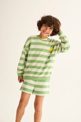 Orion striped cotton fleece shorts | Cozmo