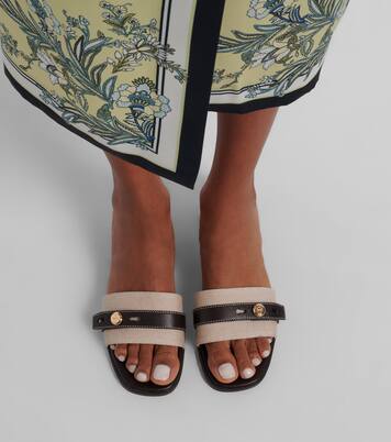 Pantoletten Romy aus Canvas und Leder | Tory Burch