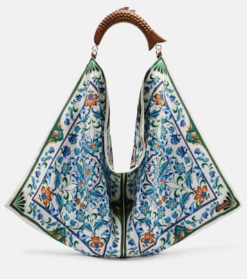 Scarf Medium floral satin tote bag | Farm Rio