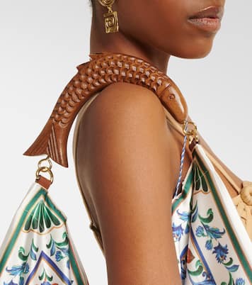 Scarf Medium floral satin tote bag | Farm Rio