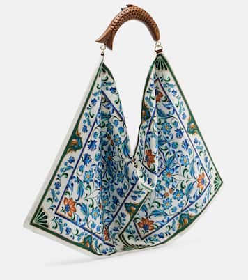 Scarf Medium floral satin tote bag | Farm Rio