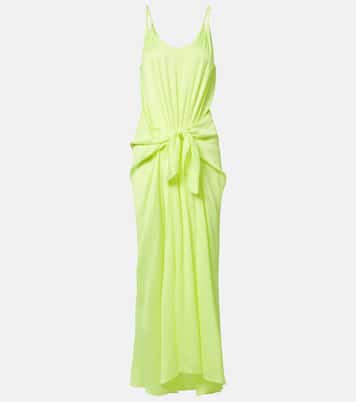 Gathered silk midi dress | JW Anderson