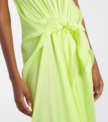 Gathered silk midi dress | JW Anderson