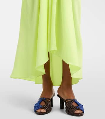 Gathered silk midi dress | JW Anderson