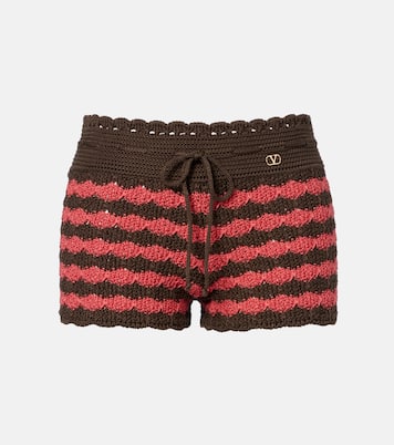 Striped knitted cotton shorts | Valentino