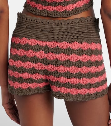Striped knitted cotton shorts | Valentino