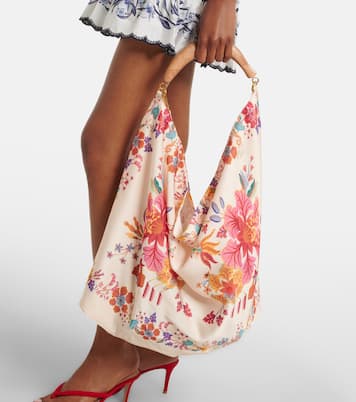 Scarf Medium floral satin tote bag | Farm Rio