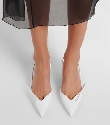 Patent leather slingback pumps | Prada