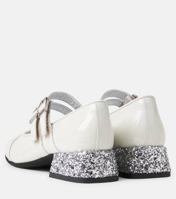 Ballerines Mary Jane en cuir verni à paillettes | Monnalisa