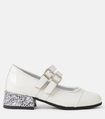 Ballerines Mary Jane en cuir verni à paillettes | Monnalisa