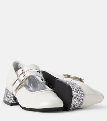Ballerines Mary Jane en cuir verni à paillettes | Monnalisa