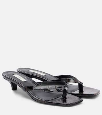 Croc-effect leather thong sandals | Toteme