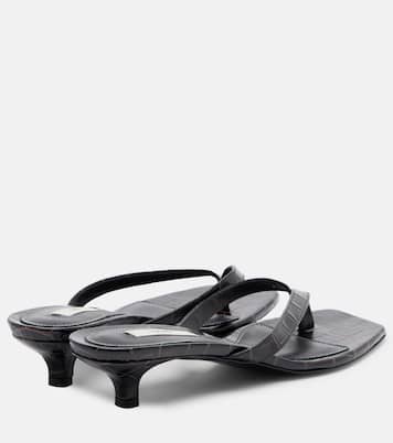 Croc-effect leather thong sandals | Toteme