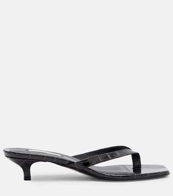 Croc-effect leather thong sandals | Toteme