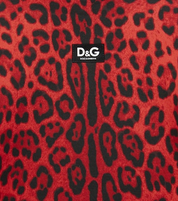 Robe sweat-shirt en coton à motif léopard | Dolce&Gabbana Kids