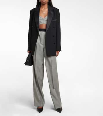 Pantalon évasé en laine vierge à carreaux | Dorothee Schumacher