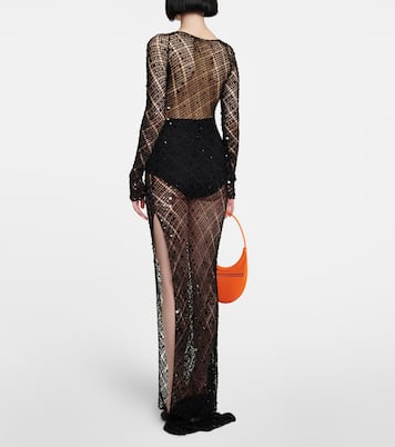 Verziertes Maxikleid aus Häkelstrick | Coperni