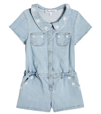 Embroidered denim playsuit | Tartine et Chocolat