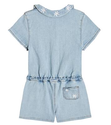 Embroidered denim playsuit | Tartine et Chocolat