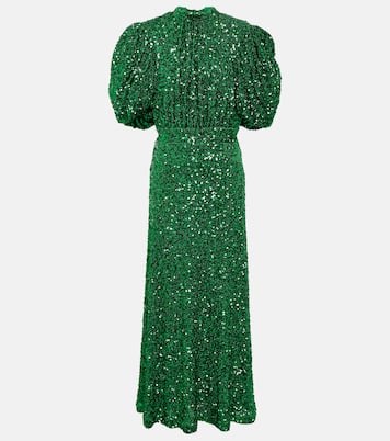 Sequined puff-sleeve maxi dress | Rotate