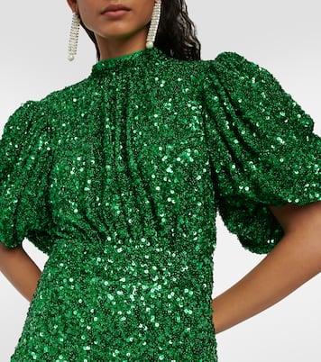 Sequined puff-sleeve maxi dress | Rotate