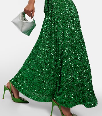 Sequined puff-sleeve maxi dress | Rotate